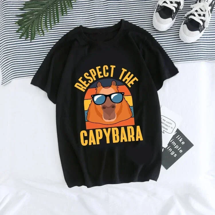 l Love Capybara Print Bachelorette Party Woment-Shirts Fashion Clothing Short Sleeve Clothes Summer Female Tee Graphic Tshirt