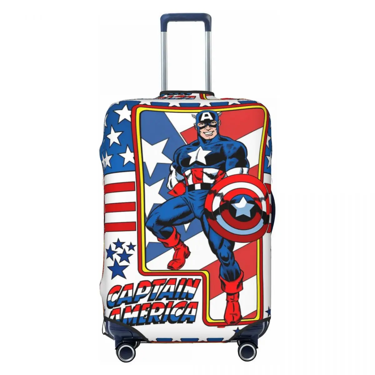 Kaptan Amerika 3D Baskı Bavul Kapağı Moda LOGO Streç İş Koruyucu Bagaj Aksesuarları Uçuş