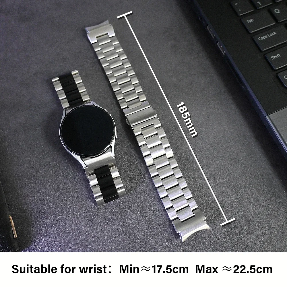 No Gaps Quick Fit Stainless Steel Strap For Samsung Galaxy Watch7 40 44MM FE/6/Classic 43 47mm Band For Watch 5Pro 45mm Bracelet