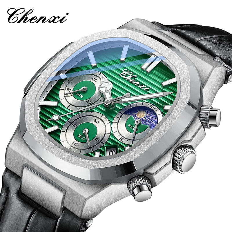 CHENXI Men's Business Watches Luxury Waterproof Luminous Calendar Leather Quartz Wristwatch High-quality Casual Sports Watch