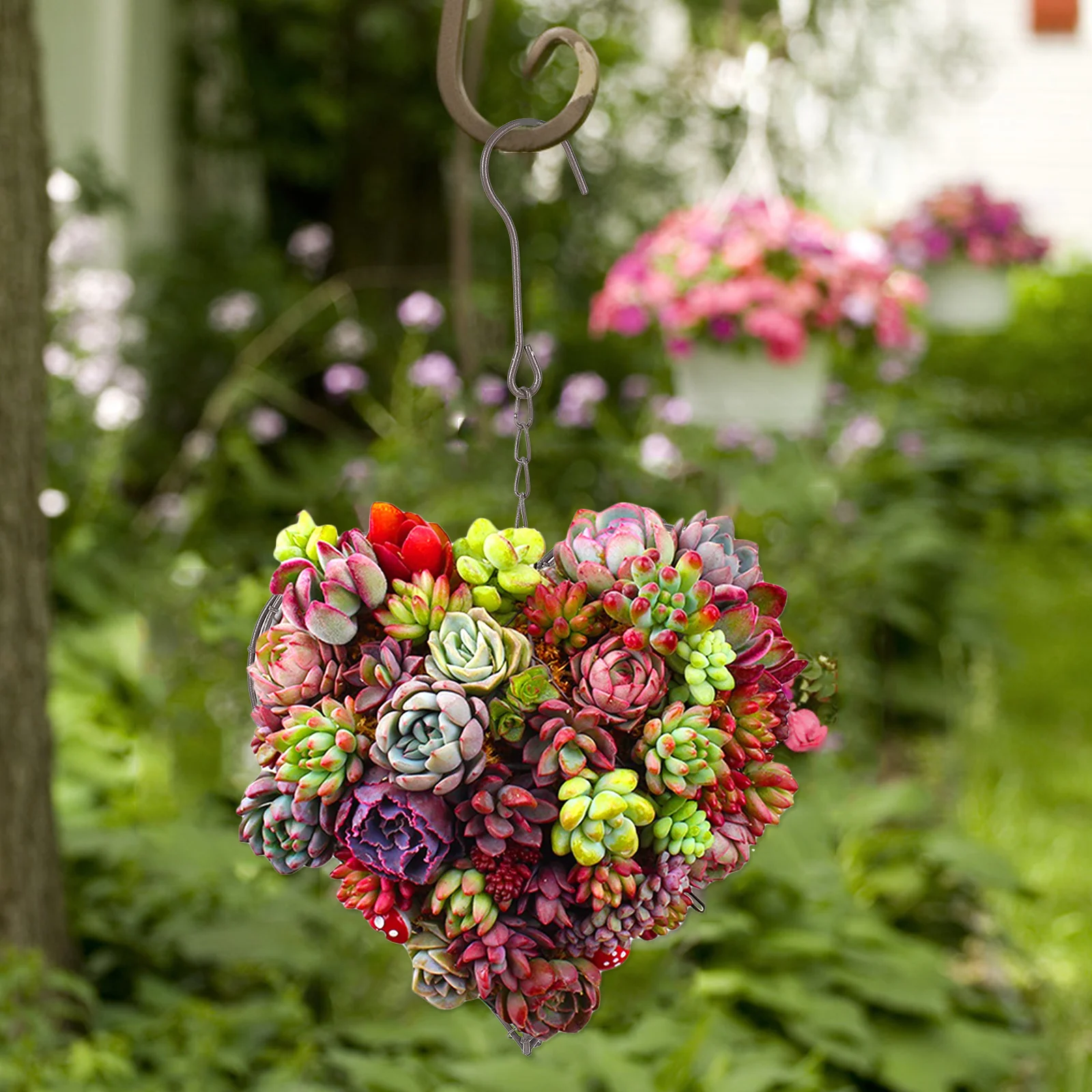 

Iron Wire Heart Shaped Hanging Basket Planter Wall Mount Decor For Home Garden Office Space Saving Flower Wall Decor