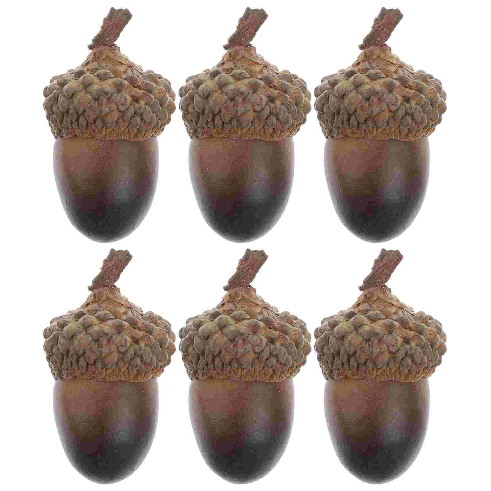 60 Pcs Acorn Decor Artificial Plants Indoor Decorations Nuts Decorative Acorns Ornaments Dad