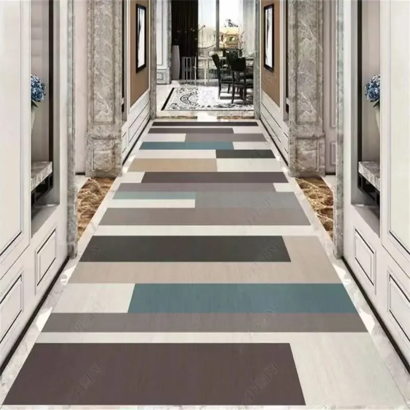 

Corridor Floor Track Carpet Gray Line Abstraction Mat for Full Living Room Stairs Runners Home Decor Entrance Hall Furniture