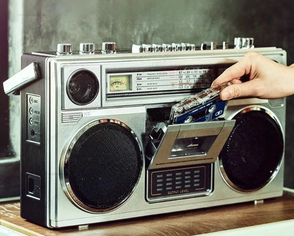 Retro tape player old 80s cassette recorder multi-function recorder nostalgic classic audio