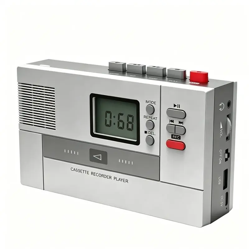 

A73E-Retro Cassette Player With Audio Connection Output Port Wireless Bluetooth Enabled For Earphone/Speaker Support MP3/USB Dis