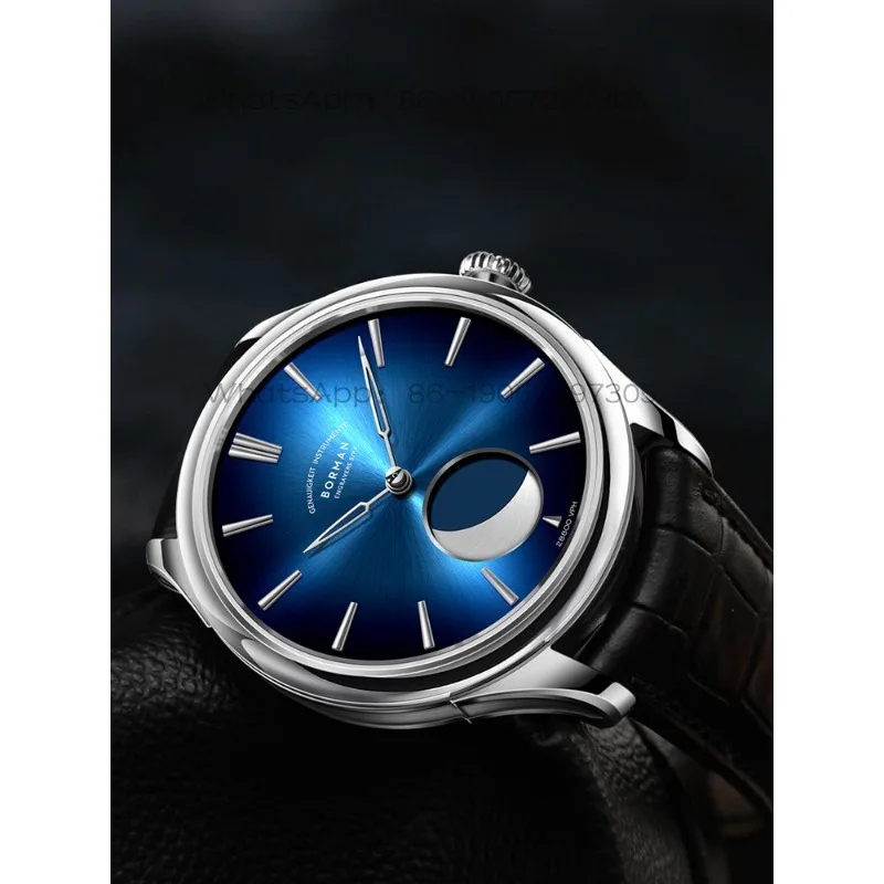 Men's 2024 New Fully Automatic Mechanical Watch Simple Waterproof Belt Watch