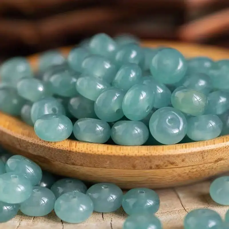 Natural Myanmar Jadeite Grade A Burma Blue Water Jade Abacus Beads For Jewelry Making Diy Bracelet Beaded Necklace Accessories