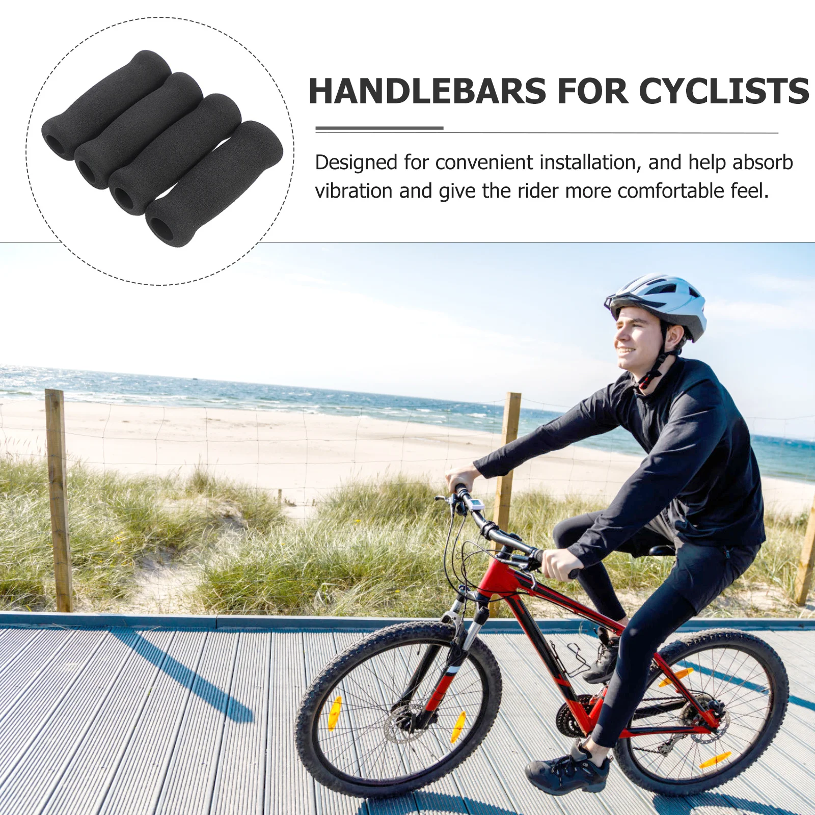 

4pcs Bike Handlebar Covers Lightweight Durable Non-Slip Grip Comfortable Cycling Shock Absorption Insulation Handlebar