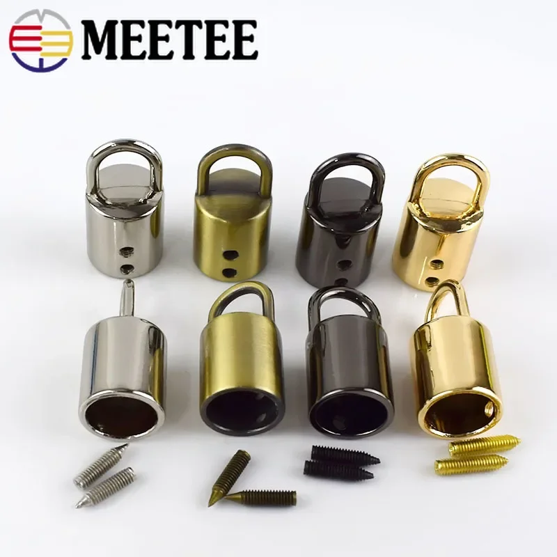 5/10Pcs Meetee 11mm Bag Metal Buckles Tassel Fringe Cap Hanger Clasp Screw Cords Lock Stopper Buckle DIY Hardware Accessories