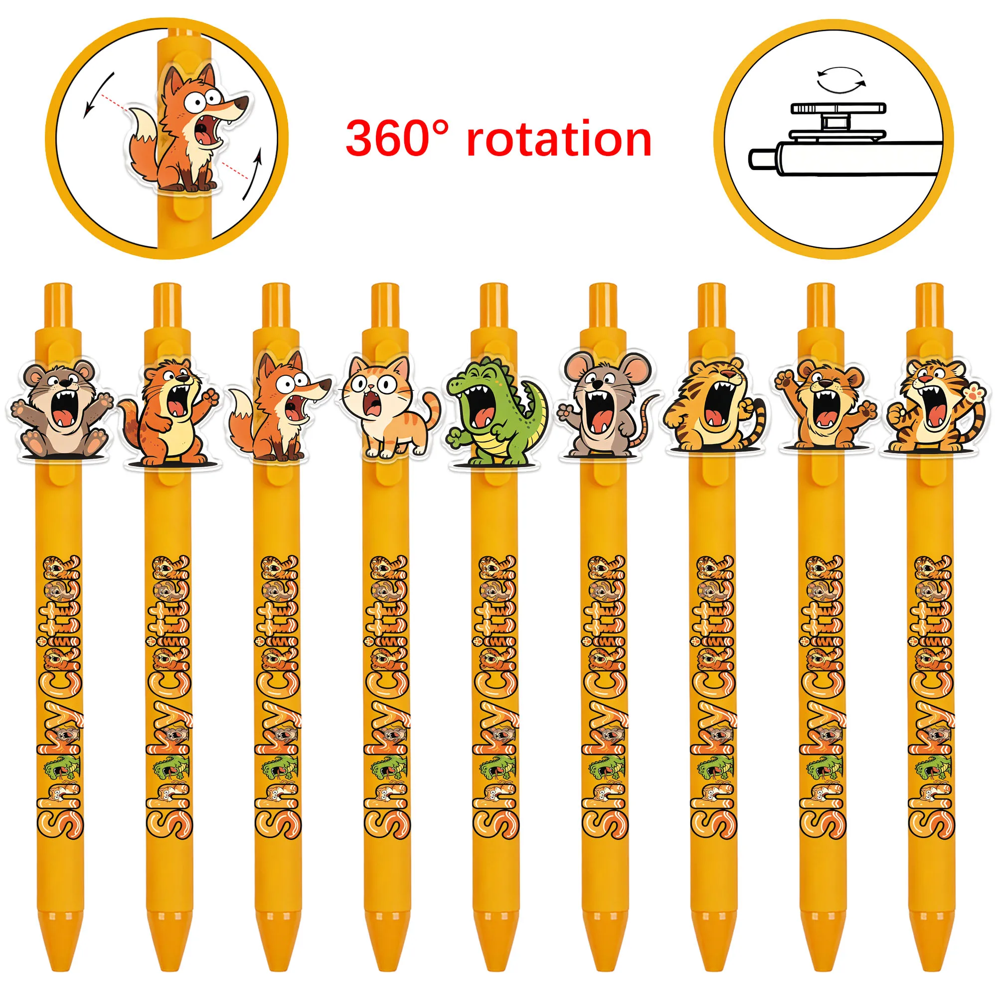 

9 PCS Animal Theme Ballpoint Pens - Random Patterns