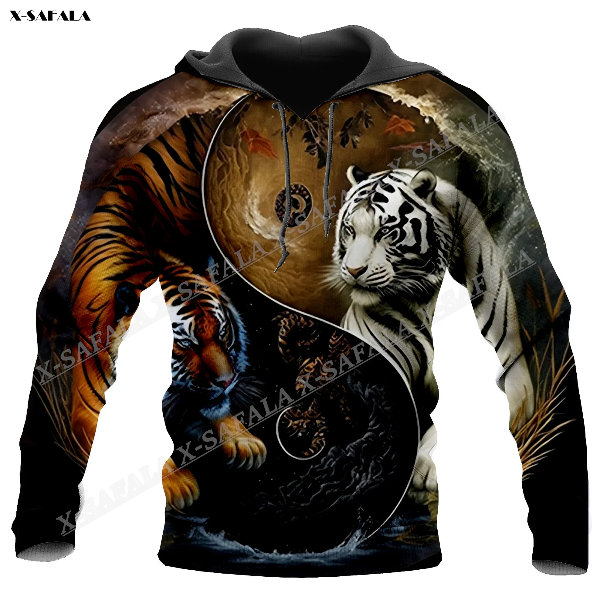 

Beautiful Japan White Tiger Yin Yang Art 3D Print Hoodie Man Women Harajuku Outwear Pullover Sweatshirt Casual Jacket Tracksuit