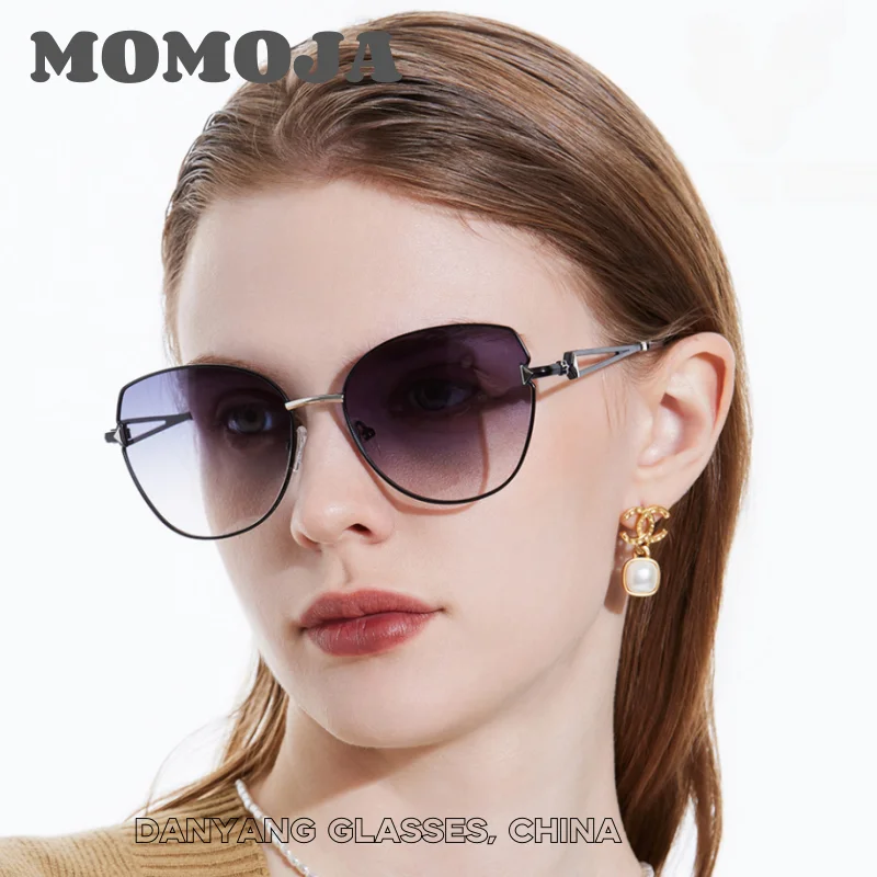 

MOMOJA Women Sunglasses No polarized Outdoor Vintage Design Sun Glasses Cat Eye Eyewear Brand Alloy Gradient UV400 33123