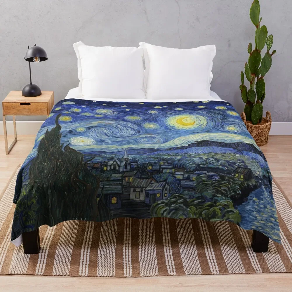 

The Starry Night Panorama Throw Blanket Bed Soft Big Blankets