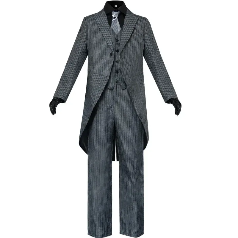 

Gotham Penguin Cobblepot Cosplay Costume Top and Pants Striped Suit Movie Characters Halloween Carnival Party Costumk;3,c'5.b;8'