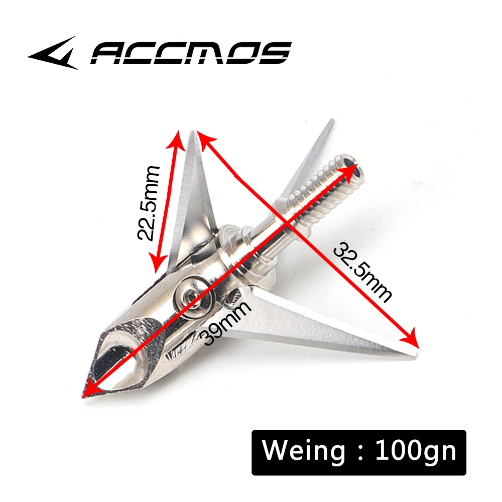 3/6/12Pcs Hunting Broadheads 100grain Stainless Steel Ramcat  3 Blade Broadhead Arrowhead Tips with Wrench and Arrow for Outdoor