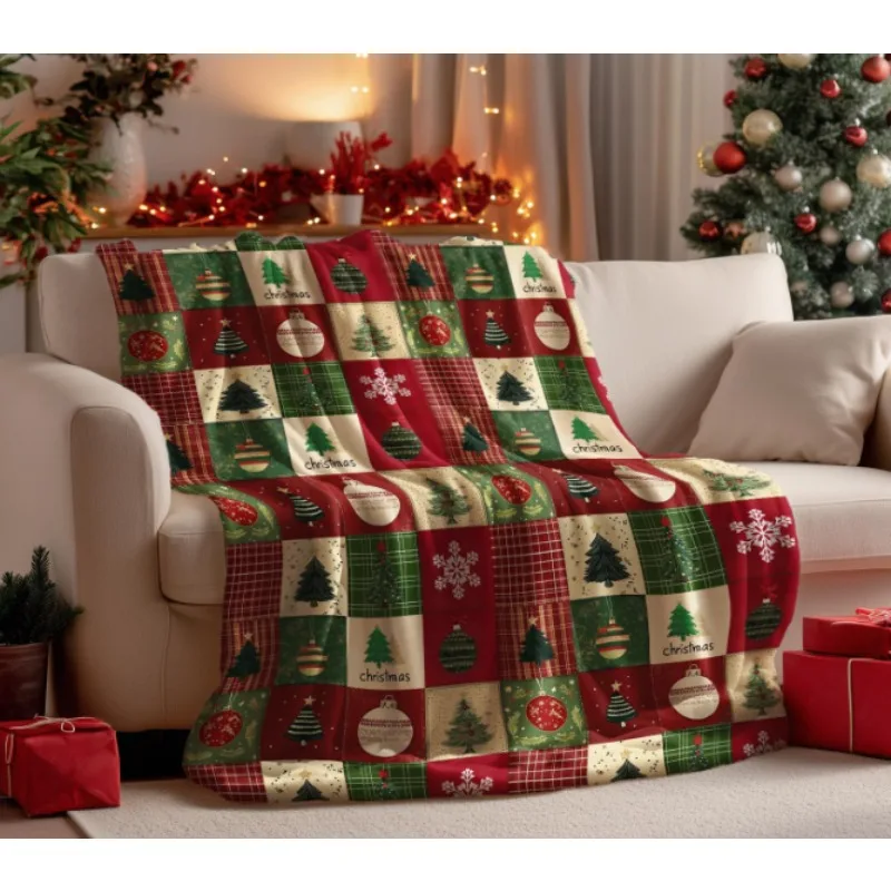 بطانية عيد الميلاد، زخارف شجرة الثلج، بطانية ناعمة ومريحة، هدية مثالية للأطفال والكبار والزوجة ونفسك