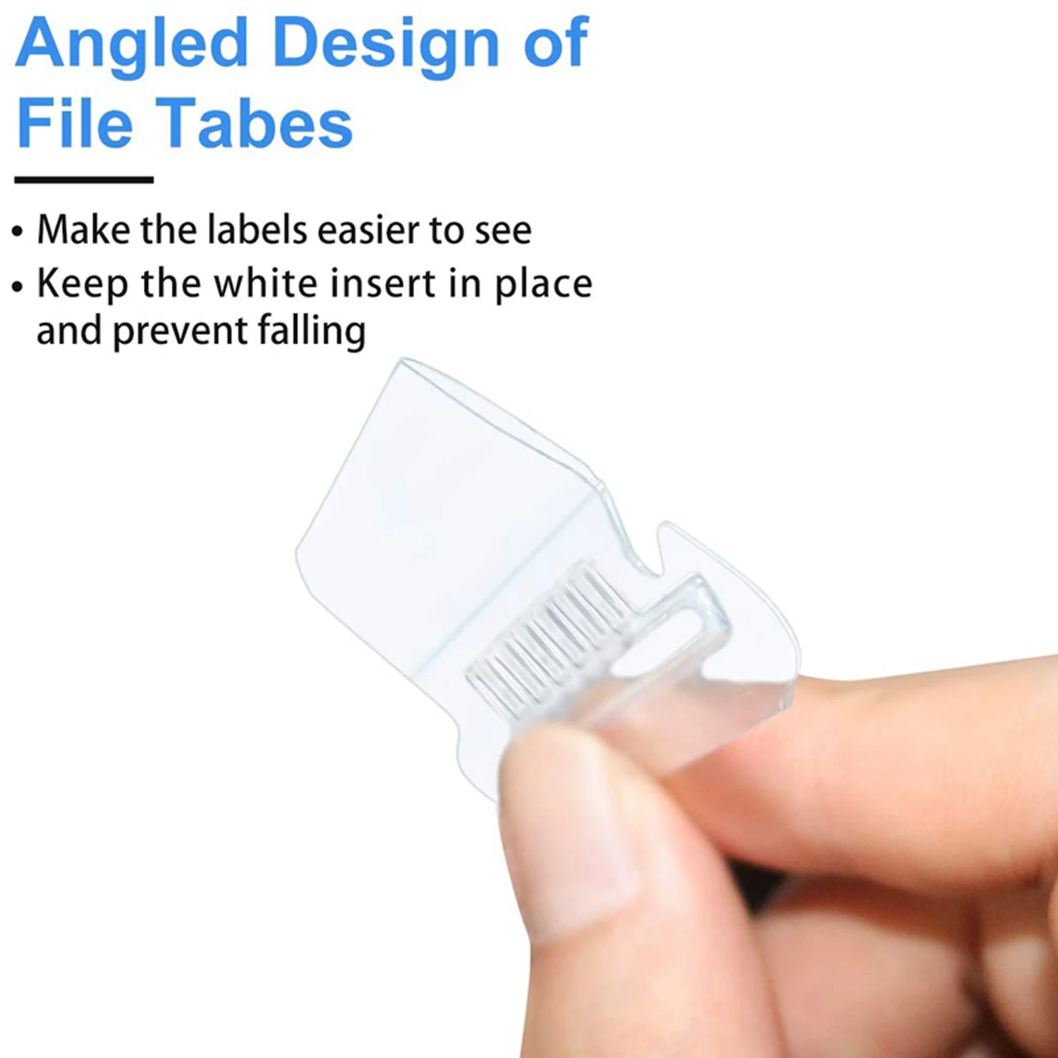 범용 투명 플라스틱 걸이식 폴더, 인덱스 라벨 탭, 사무실 학교 가정 용품용 종이 삽입물, 200PCs, 100PCs