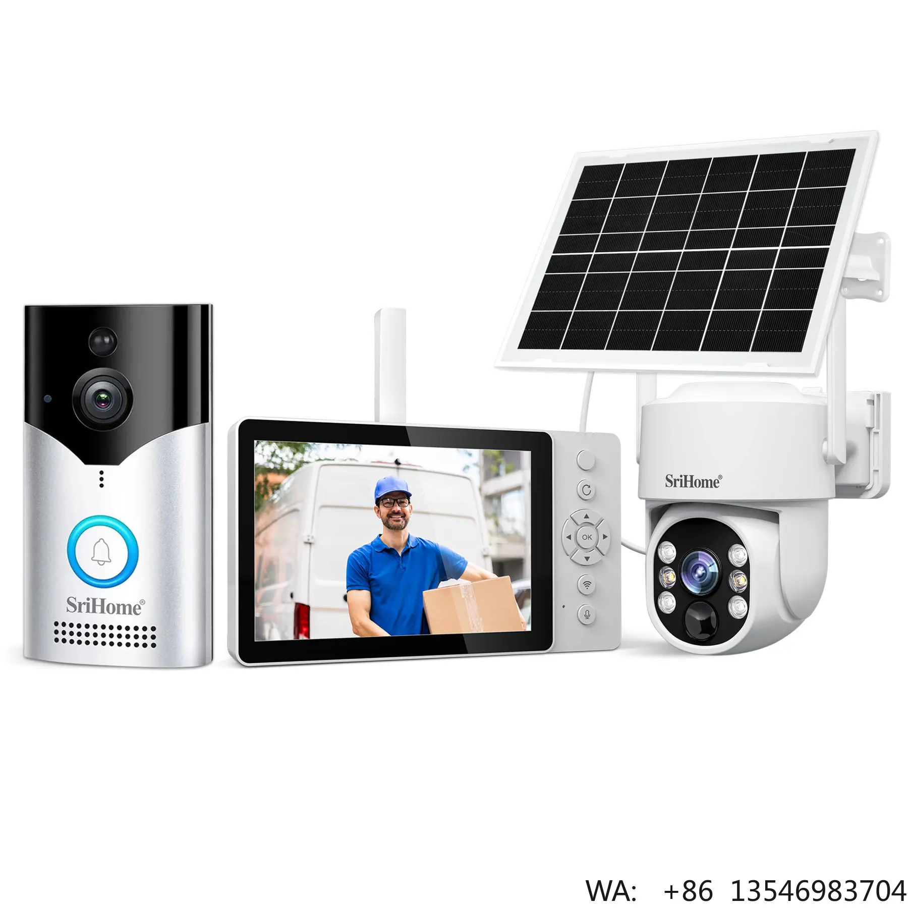 2-Way Audio 4MP Smart Video Doorbell  Screen Call Solar Battery WiFi Human Detection CCTV  System Smart Screen Video