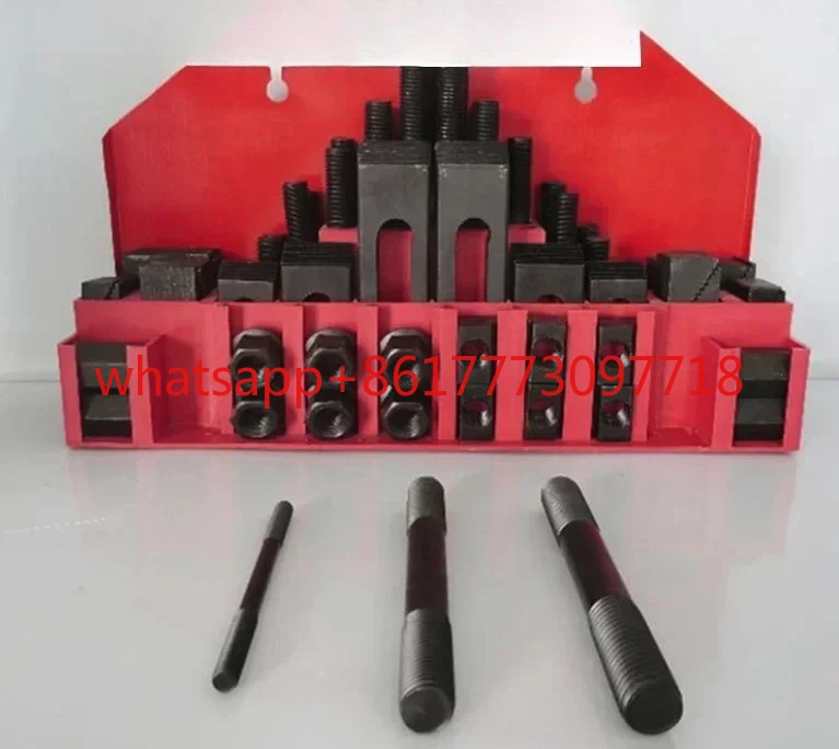 

Набор зажимов для машины, 58 шт., комплект зажимов для фрезы M8 M10 M12, закаленный универсальный набор крепежных приспособлений, нажимная пластина