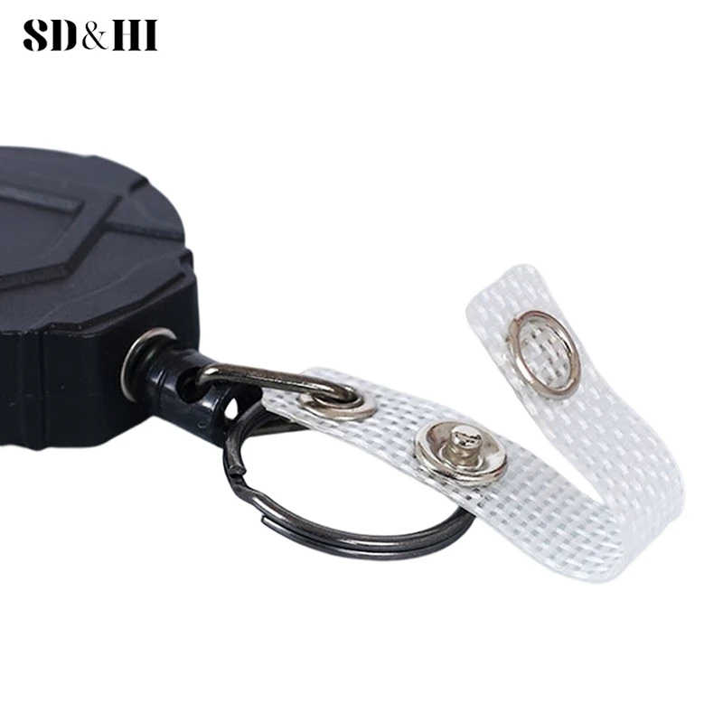 Retractable Metal Wire Keychain Pull Badge Reel ID Lanyard Name Tag Card Badge Holder Reels Recoil Chain Clips Outdoor Key Ring