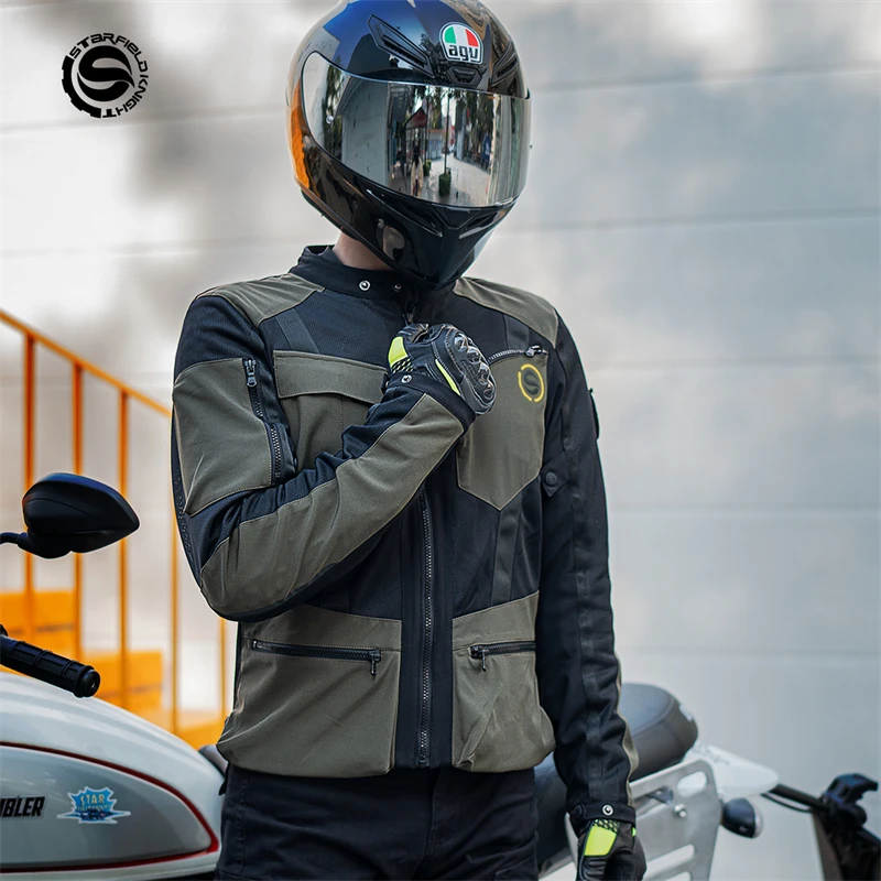 

Star Field Knight Motorcycle Equipemt Mesh Riding Clothes Summer Breathable Men's Jacket With Body Protective Gear Accessories