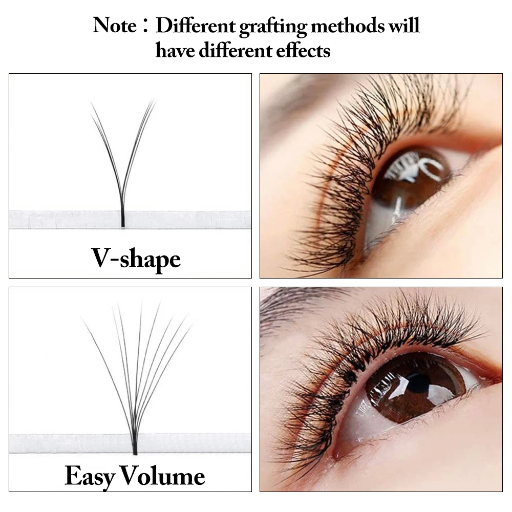 V-shaped Auto Fan Lash Extensions 8-15mm Mix Automatic Blooming Flower Lashes Self Fanning Lashes Russian Volume Individual