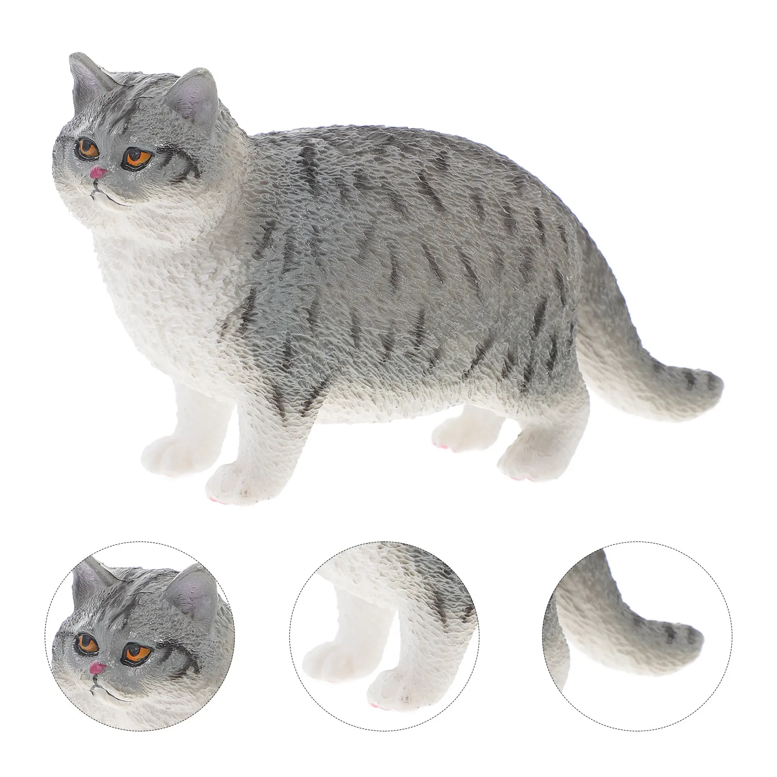 

Charming Cat Statue Lifelike Design Plastic Material Ideal for Home Office Decor Gift for Friends Cat Model