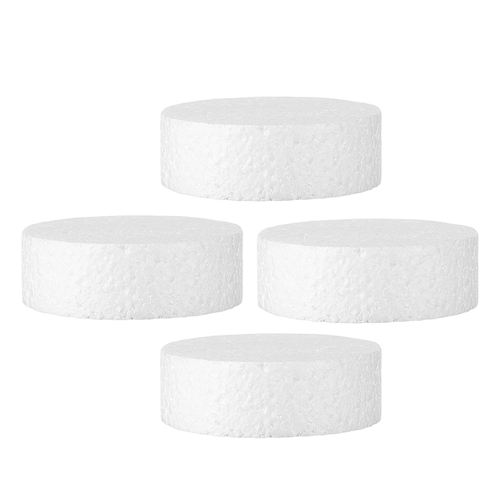 

4pcs Round Foam Discs Durable Lightweight Easy to Shape Craft Projects Cake Decorating Models Bakery Props DIY Tools