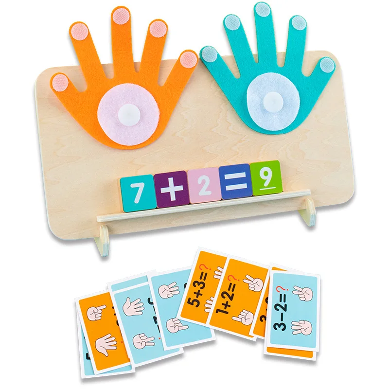 Montessori Wooden Finger Numbers Math Toy para Crianças, Crianças Contando, Aprendizagem Precoce, Brinquedos Educativos, Crianças, Jogo de Inteligência