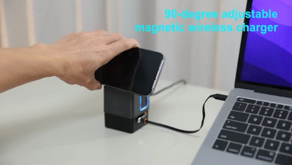 GaN 6-in-1 105W Magnetisches Kabelloses Ladegerät 15W Schnelles Kabelloses Laden Desktop-Dockingstation für iPhone18 17 16 15 14 Airpod – Detail 4