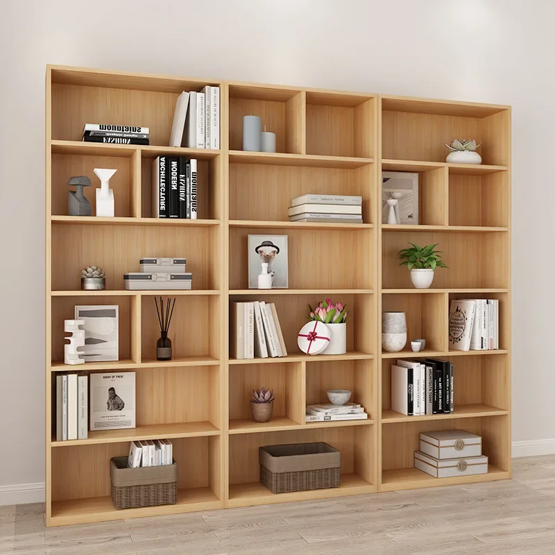K Solid wood bookshelf bookcase combination log shelf