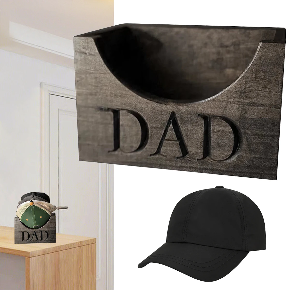 

1 Pcs Popular Wooden Hat Holder Baseball Hats Holders Storage Rack Baseball Cap Bracket Shelf Christmas Useful Ornaments