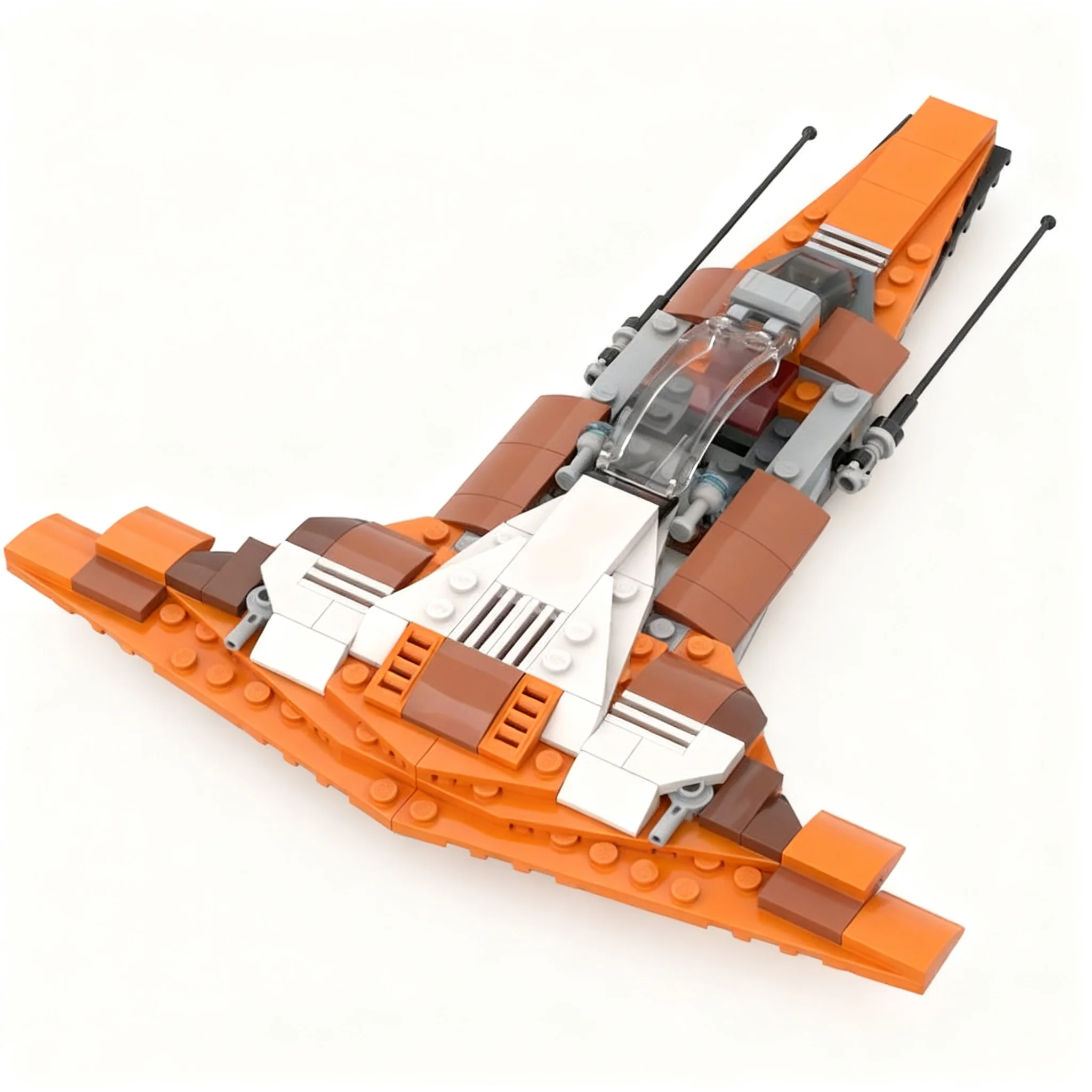 154pcs MOC Coruscant Cruiser - Hammerhead Design Star Battle Model Building Blocks Christmas Gift Collection Assemble Brick