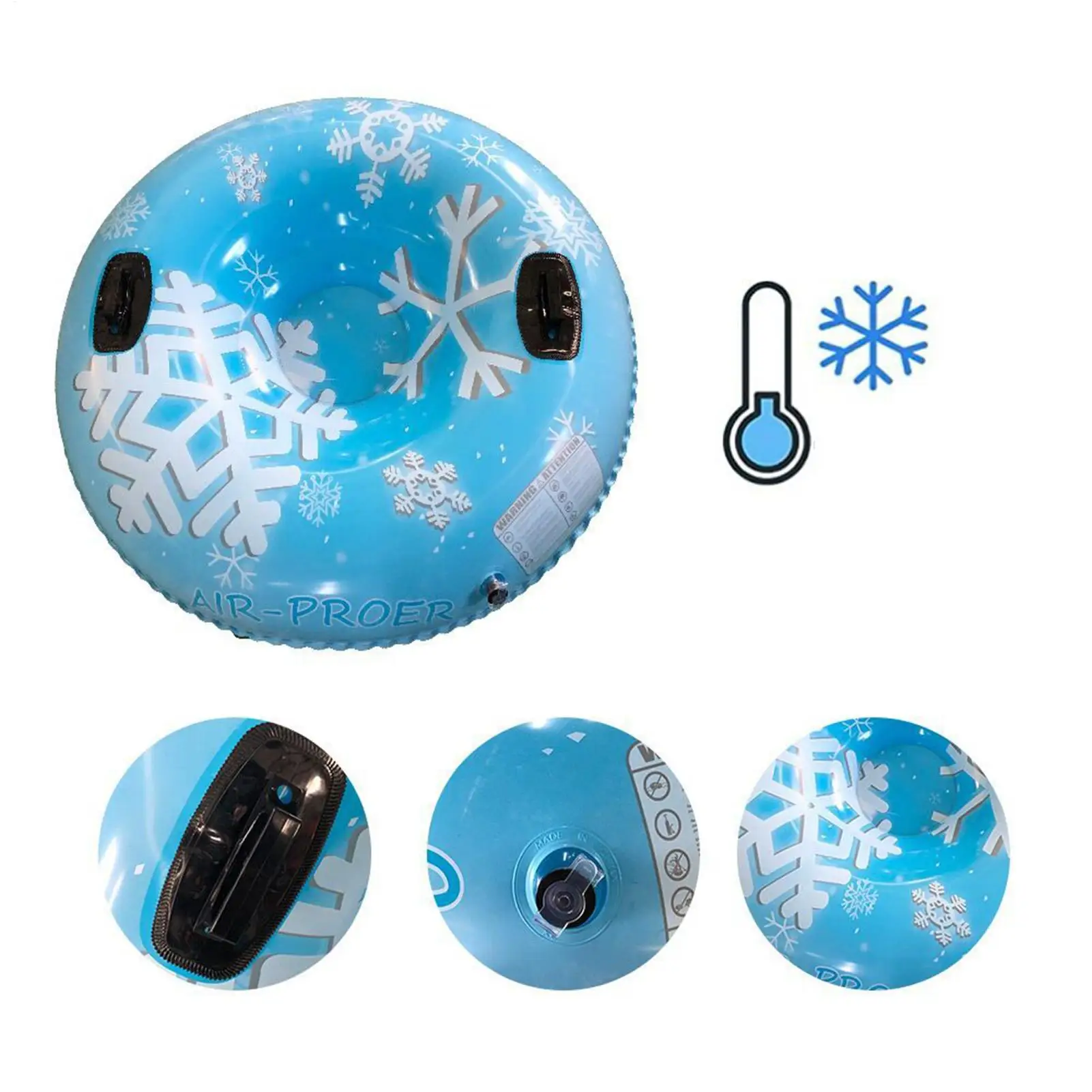 All-Terrain Inflatable Snow Tube, Thickened Sledding Ring for Snow Grass & Sand, Driveway Beach Pool Winter Summer Parties
