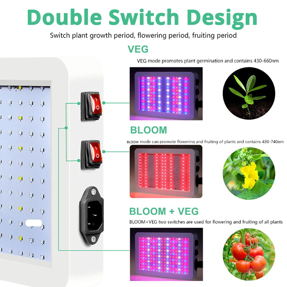 160W LED Grow Light With 312*2835 Leds Chip Waterproof Phytolamp Growth Lamp 265V Full Spectrum Plant Lighting For Indoor Plant