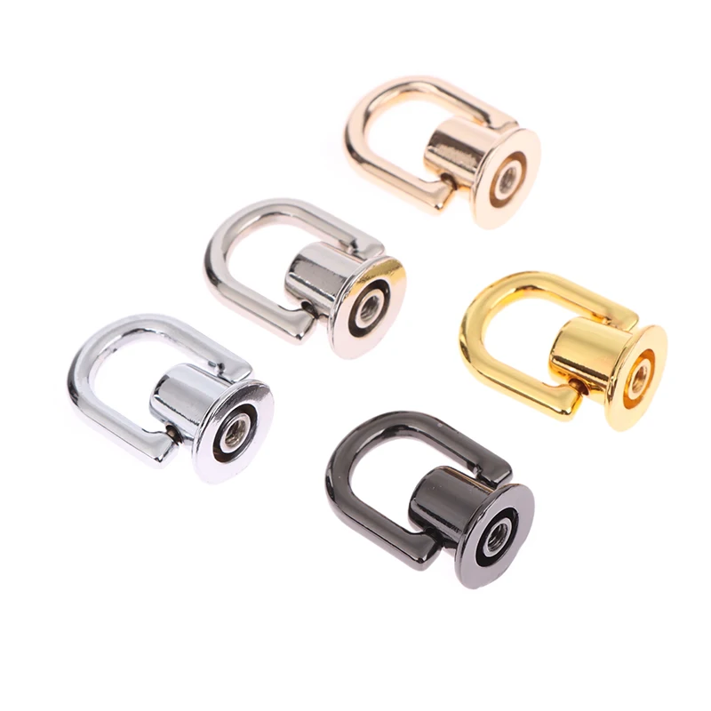 

2PCS Hardware Parts D-shaped Ring Bag Side Clip Buckles Retro Metal Double D Buckle Handbag Chain Handles Connector Bag Strap