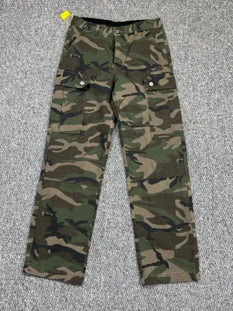 American High Street Retro Camouflage Work Pants Men's Spring Autumn Fashion Casual Loose Trousers with Big Pockets