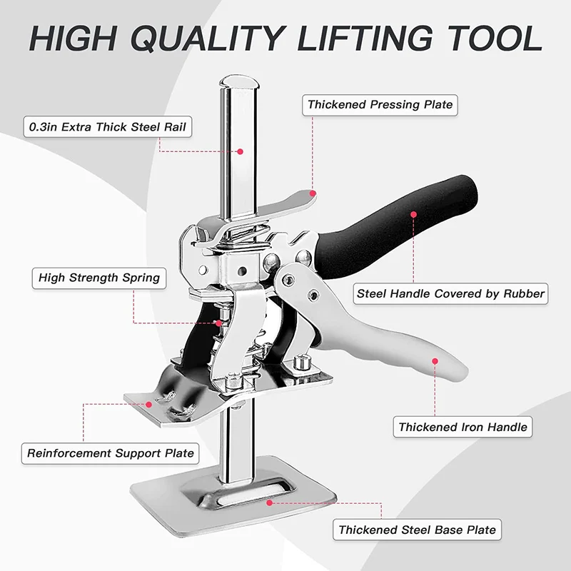 Hand Lifting Stainless Steel Arm Tool Lift, Multi-Function Height Adjustment Lifting Device for Board Tiles Doors Windows Floor