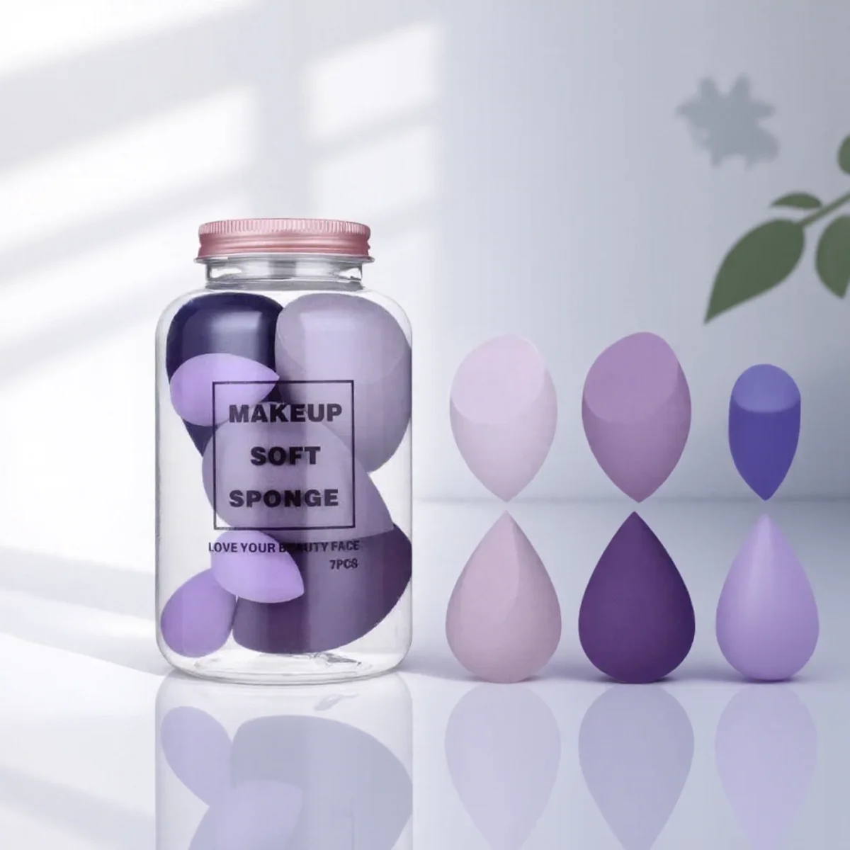 Conjunto de esponja de maquiagem, 7 peças, macio, molhado, seco, base, pó, ferramentas de beleza, aplicador cosmético de alta qualidade