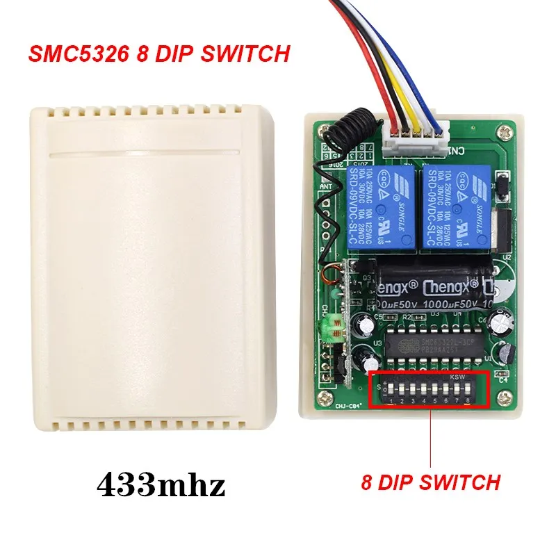 8 Dip Switch 433Mhz 330mhz Smart Copy Remote Control Fixed Code 2 CH Duplicator For Gate Garage Door Opener or Alarm System