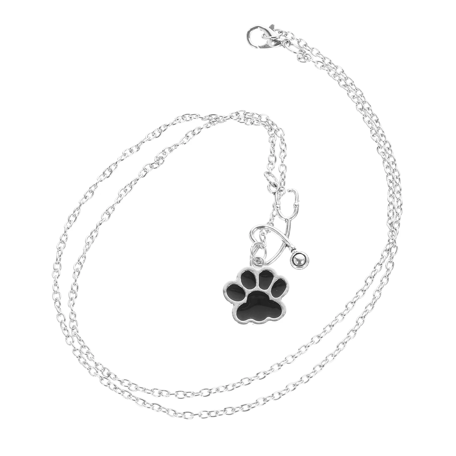 

Paw Print Necklace Women Trendy Zinc Alloy Pendant Chain Dog Cat Jewelry Gift Birthday Anniversary Pet Lover Accessory