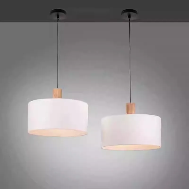 Modern Linen Chandeliers Nordic Bedroom Bedside  Decorative Lamp Indoor Living Room Restaurant Lamp