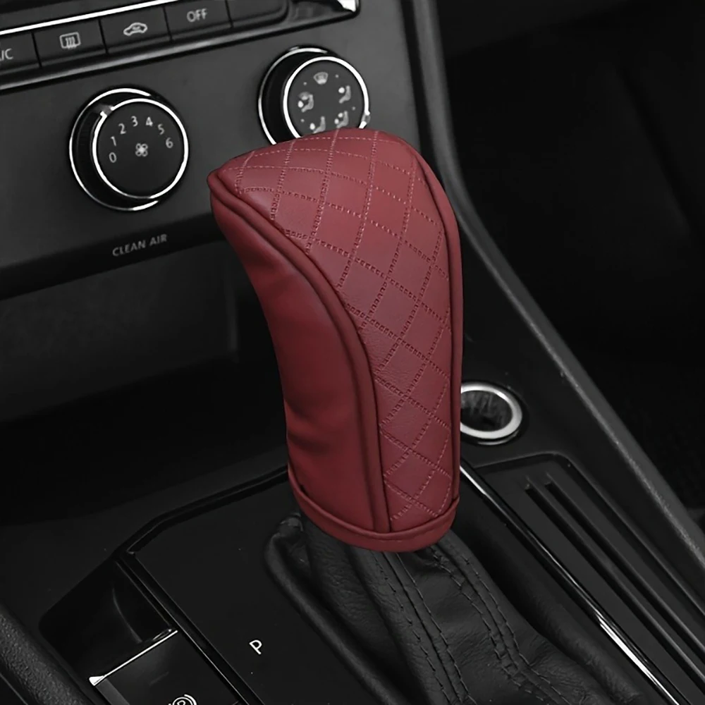 

1PC High Quality Car Shift Handle Cover PU Leather Non-slip Wear-resistant Universal Car Automatic Gear Sheath Car Decoration