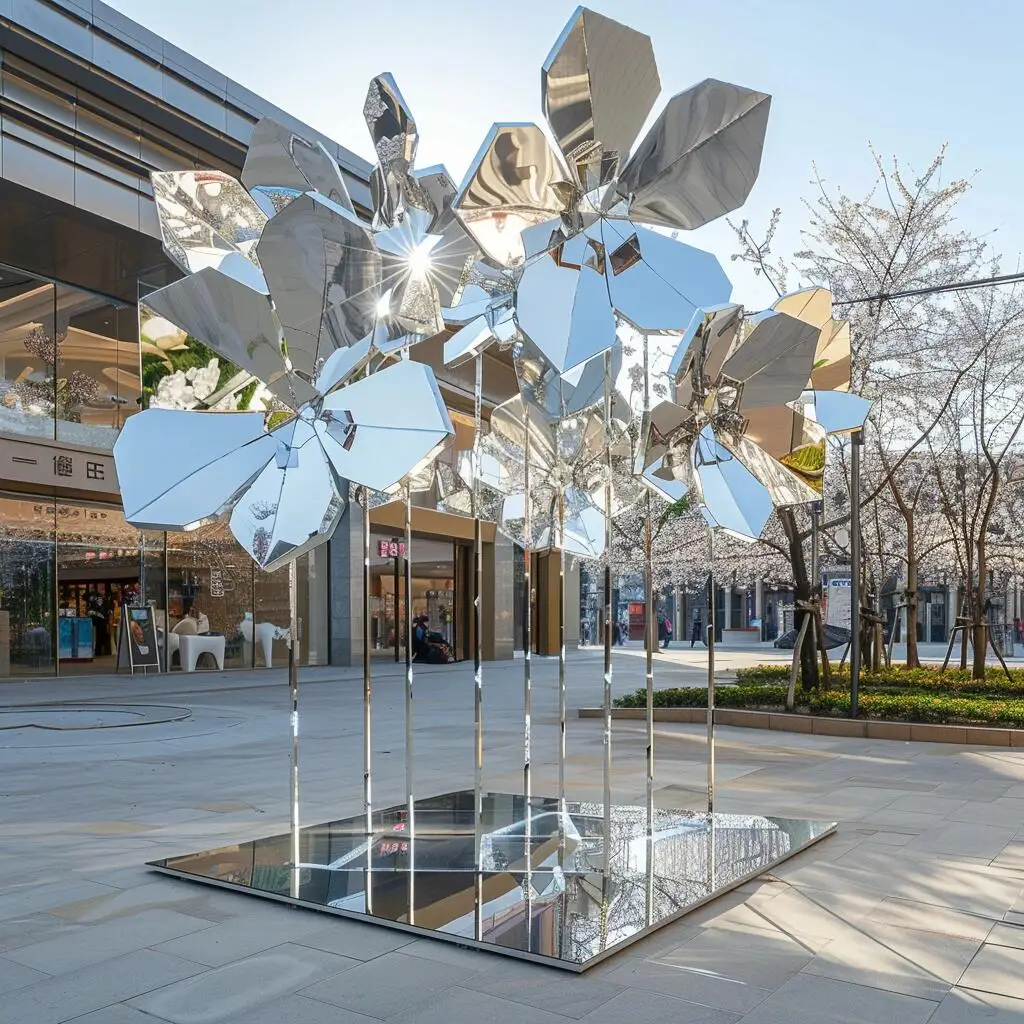 

Современный дизайн, украшения для дома, OEM настройка, скульптуры из нержавеющей стали, цветочные скульптуры, свадебное украшение