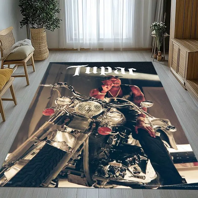 Tupac 2Pac Thug Life West Coast Rap Legend Soft Non-Slip Large Area Rug for Living Room,Bedroom Carpet Mat for Sofa,Home Decor