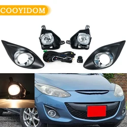 1 Set Fog Light Anti-Fog Reflector Lamp For Mazda 2 Demio 2010 2011 2012 2013 2014 Foglight lamp DRL Upgraded Kit Auto Parts