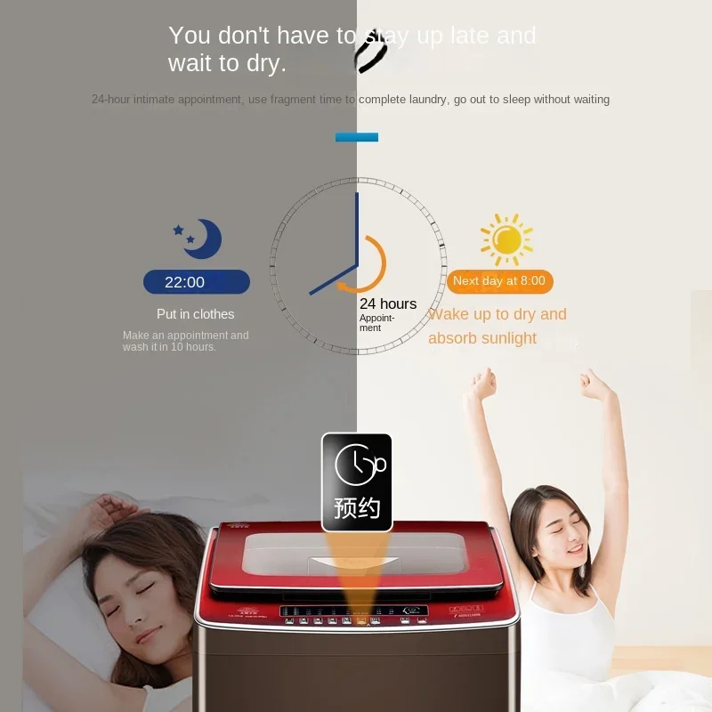 CX  Double Wave Wheel Washing Machine Automatic Household Anti-Winding Self-Programming Appointment