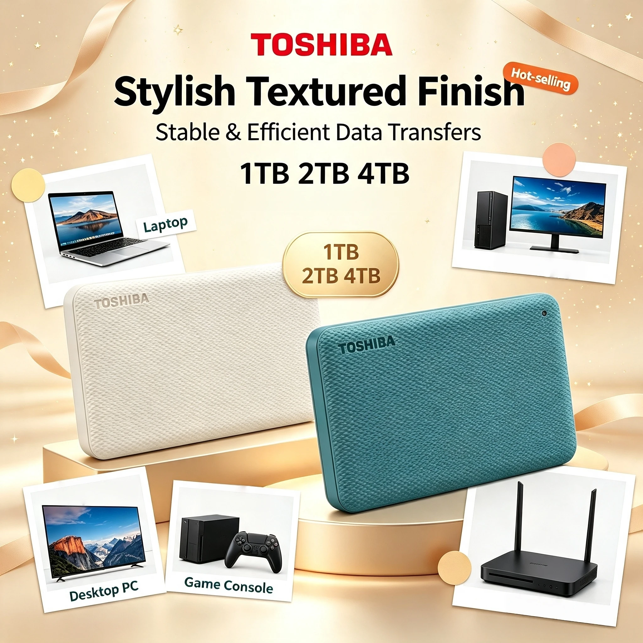 NEW Toshiba Canvio V10 USB 30 25 Inch Portable External HDD 4TB 2TB 1TB Hard Drive for Computer Laptop Storage Max Use System