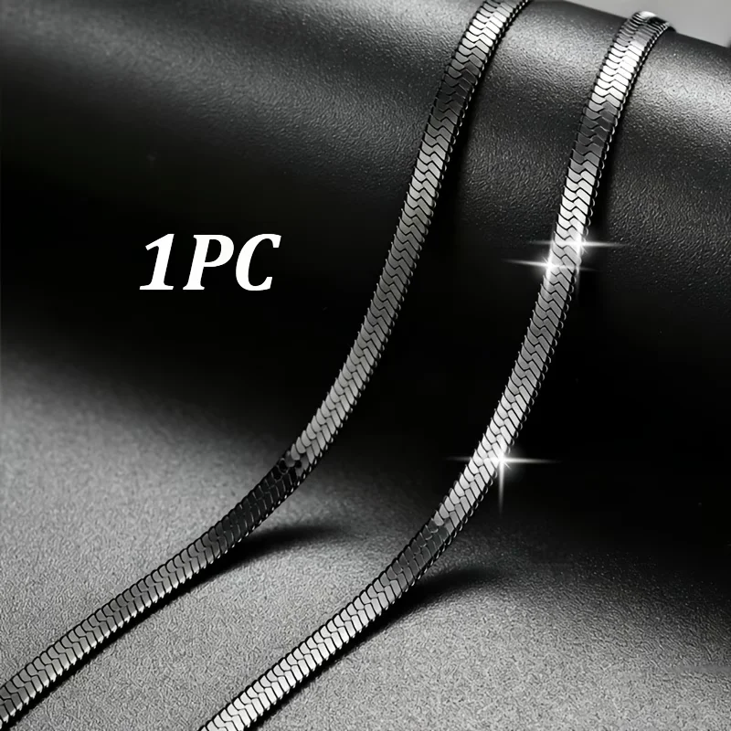 1pc Close Link Necklace Chain Stainless Steel Unisex Street Hip-Hop Style Jewelry Accessory 45/50/55/60cm 4 Tones for Dail