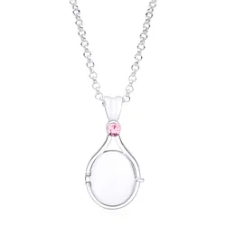 H2o Openable Shell Pendant Necklace Copper Metal with Pink Crystal Mermaid Movies Jewelry for Women Girls Birthday Gift Necklace